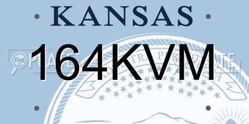 164KVM Kansas License Plate
