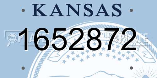 1652872 Kansas License Plate