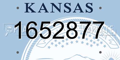 1652877 Kansas License Plate