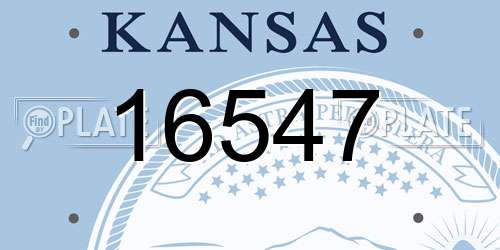 16547 Kansas License Plate