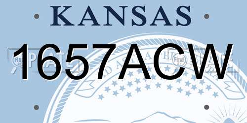 1657ACW Kansas License Plate