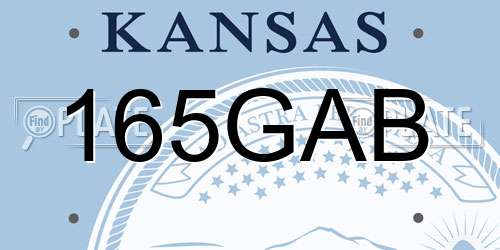 165GAB Kansas License Plate