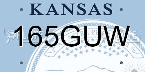 165GUW Kansas License Plate