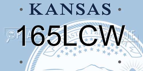 165LCW Kansas License Plate