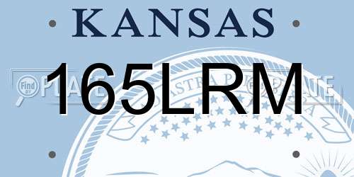 165LRM Kansas License Plate