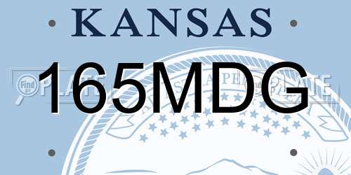 165MDG Kansas License Plate