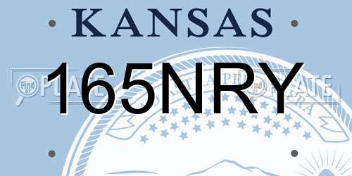 165NRY Kansas License Plate