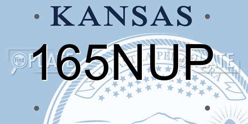 165NUP Kansas License Plate