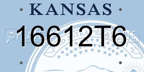 16612T6 Kansas License Plate