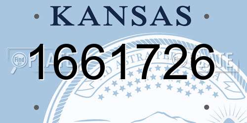 1661726 Kansas License Plate