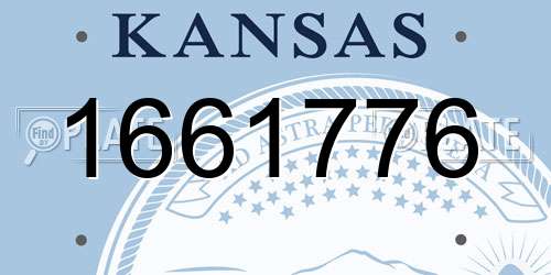 1661776 Kansas License Plate
