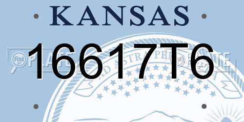 16617T6 Kansas License Plate