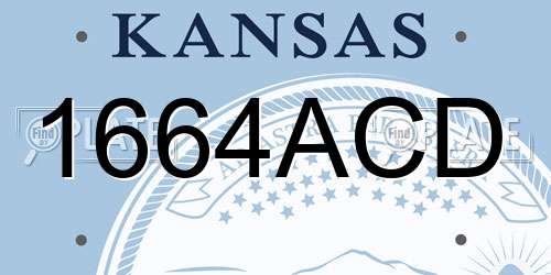 1664ACD Kansas License Plate