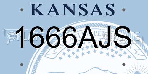 1666AJS Kansas License Plate