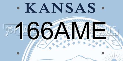 166AME Kansas License Plate
