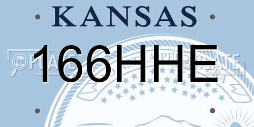 166HHE Kansas License Plate