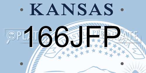 166JFP Kansas License Plate
