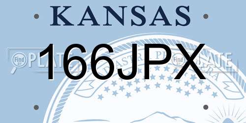 166JPX Kansas License Plate