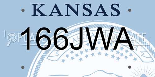 166JWA Kansas License Plate