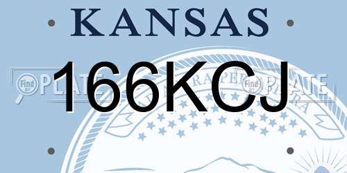 166KCJ Kansas License Plate
