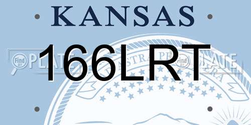 166LRT Kansas License Plate