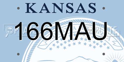 166MAU Kansas License Plate