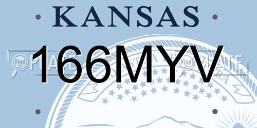 166MYV Kansas License Plate