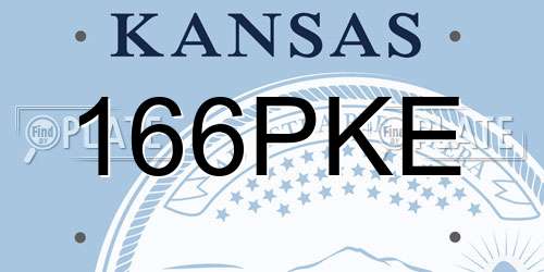 166PKE Kansas License Plate