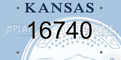 16740 Kansas License Plate