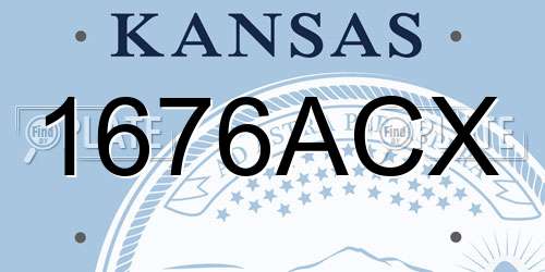 1676ACX Kansas License Plate