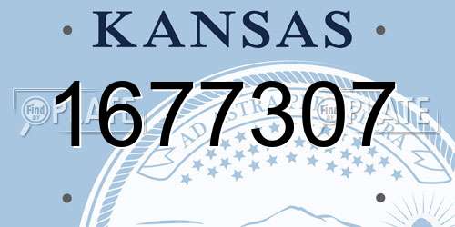 1677307 Kansas License Plate