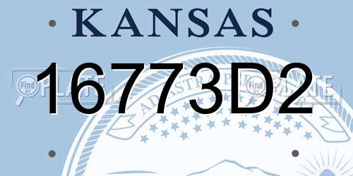 16773D2 Kansas License Plate