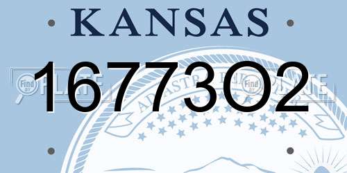 16773O2 Kansas License Plate