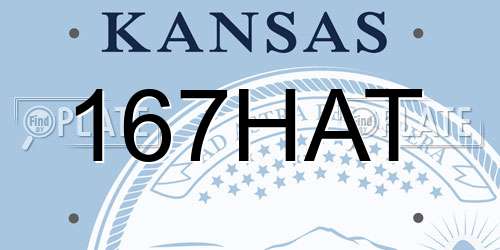 167HAT Kansas License Plate