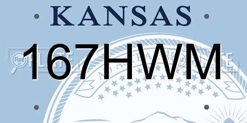 167HWM Kansas License Plate