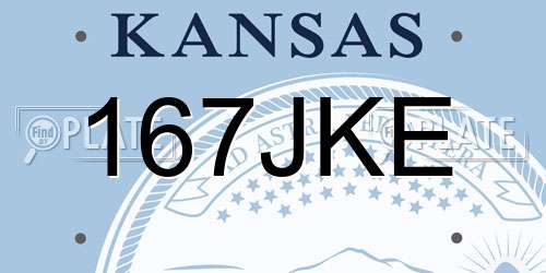 167JKE Kansas License Plate