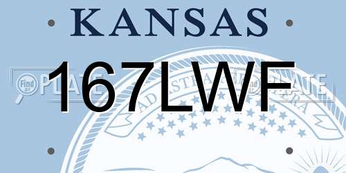 167LWF Kansas License Plate