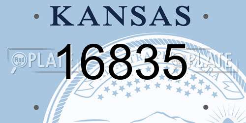 16835 Kansas License Plate