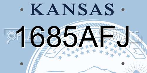 1685AFJ Kansas License Plate