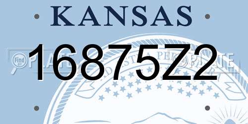 16875Z2 Kansas License Plate