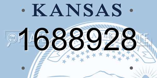 1688928 Kansas License Plate