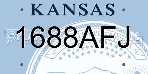 1688AFJ Kansas License Plate