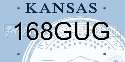 168GUG Kansas License Plate