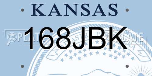 168JBK Kansas License Plate
