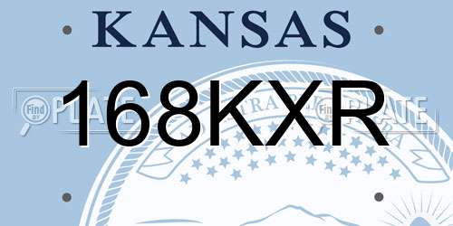 168KXR Kansas License Plate