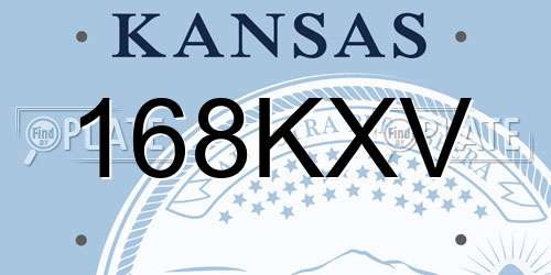 168KXV Kansas License Plate