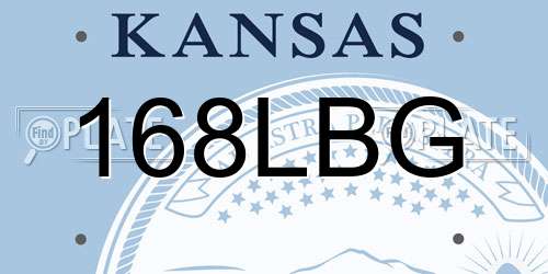 168LBG Kansas License Plate