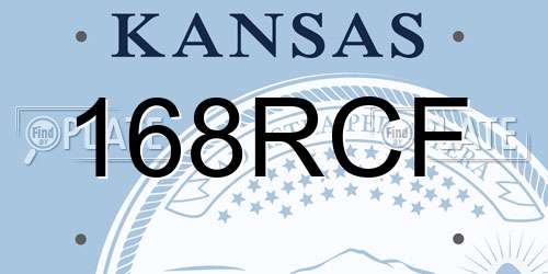 168RCF Kansas License Plate