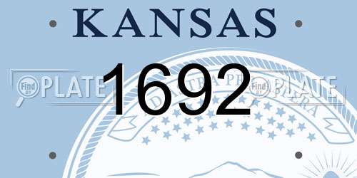 1692 Kansas License Plate