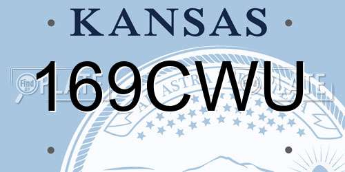 169CWU Kansas License Plate